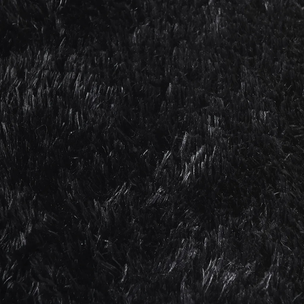 Tappeto Shaggy a Pelo Lungo NAVARRA Nero 240x240 cm poliestere 4102886