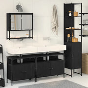 Set di mobili per il bagno 4 pcs Rovere nero Legno multistrato 3334406