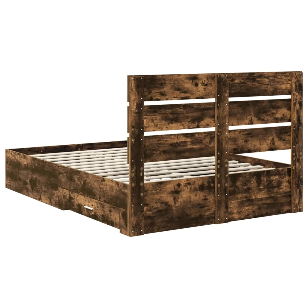 Struttura del letto Rovere fumé 150 x 200 cm Legno multistrato 3411962