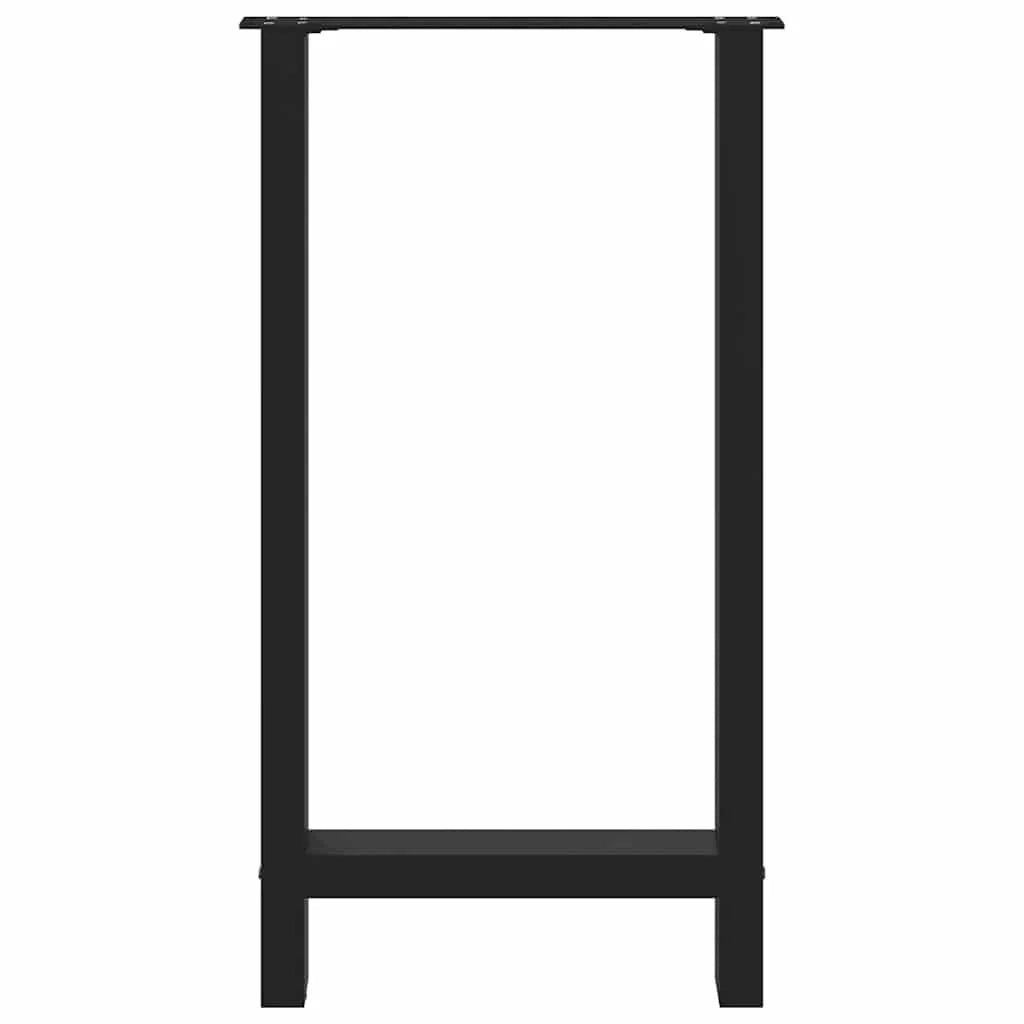 Set di 2 gambe per tavolo da bar quadrate regolabili 40 x 90 cm in acciaio nero 02_0057564