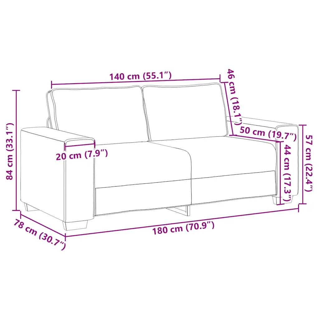 Divano a 2 Posti-Sofa 2 Posti giallo 140 cm in Velluto 135246