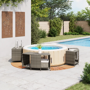 Bordo per Spa Grigio in Polyrattan e Legno Massello di Acacia 3270652