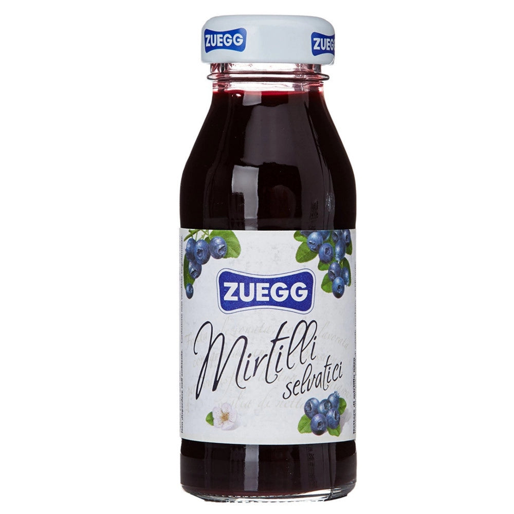 Succo zuegg ai mirtilli selvatici confezione da 24 bottiglie di vetro da 125 milliliters