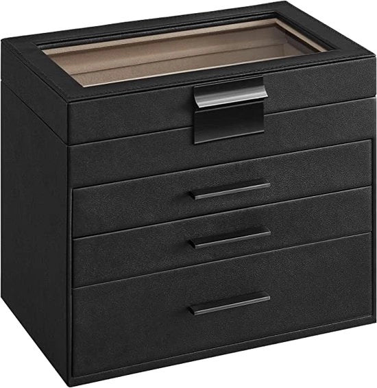 Cassettino da Viaggio per Donne / Scatola per Oreficeria Scatola per Oreficeria con Cassetti per Collane, Orecchini, Anelli - Scatola di Stoccaggio per Oreficeria Portatile