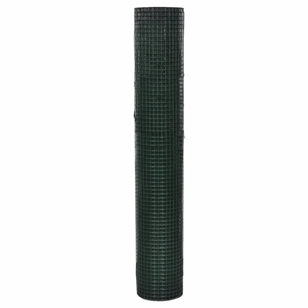 Recinzione in Rete per Pollaio Rivestita in PVC 25x1 m Verde 140439