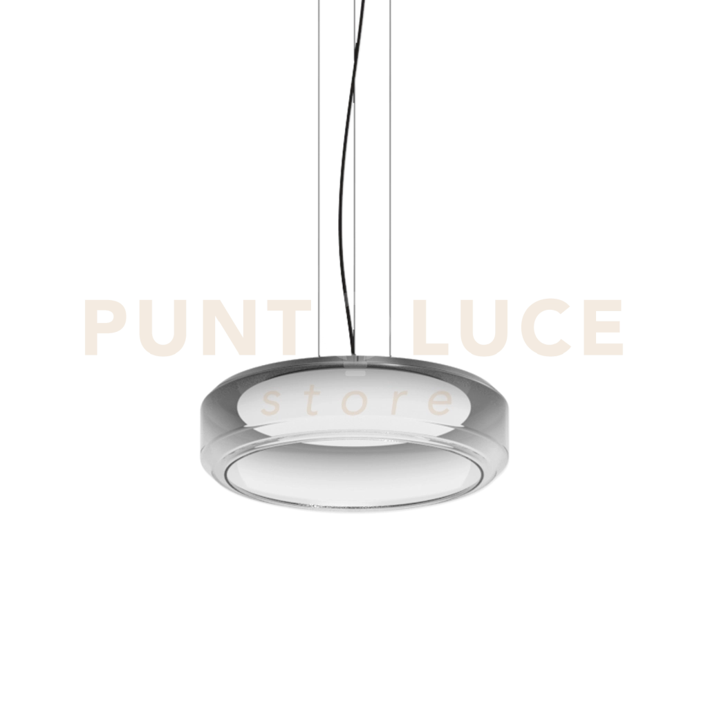 TOPICO LAMPADARIO SOSPESO IN VETRO E METALLO LED 3000K 28W  2950 lm FUME' 45CM