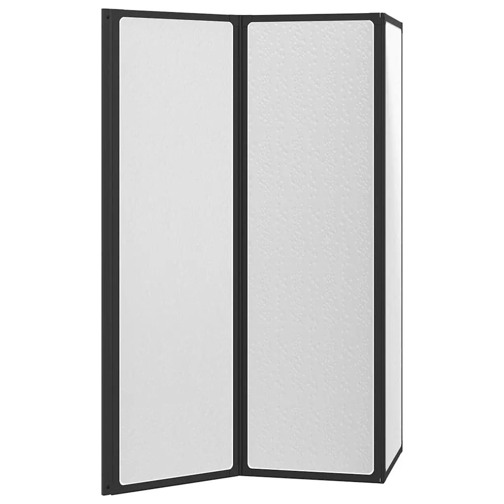 Parete doccia Nero 132 x 2 x 140 cm Alluminio