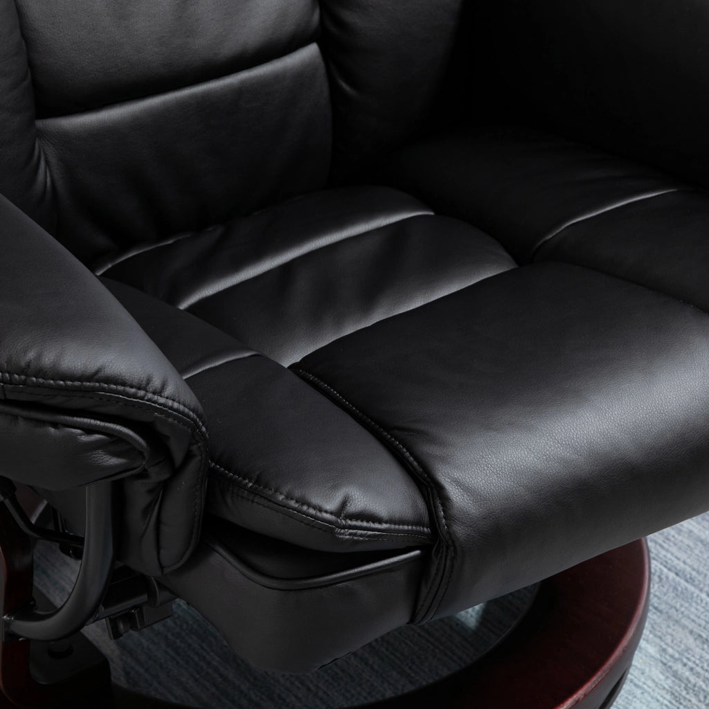 EasyComfort Set Poltrona Relax e Pouf Poggiapiedi, Girevole a 360° e Reclinabile, Similpelle PU