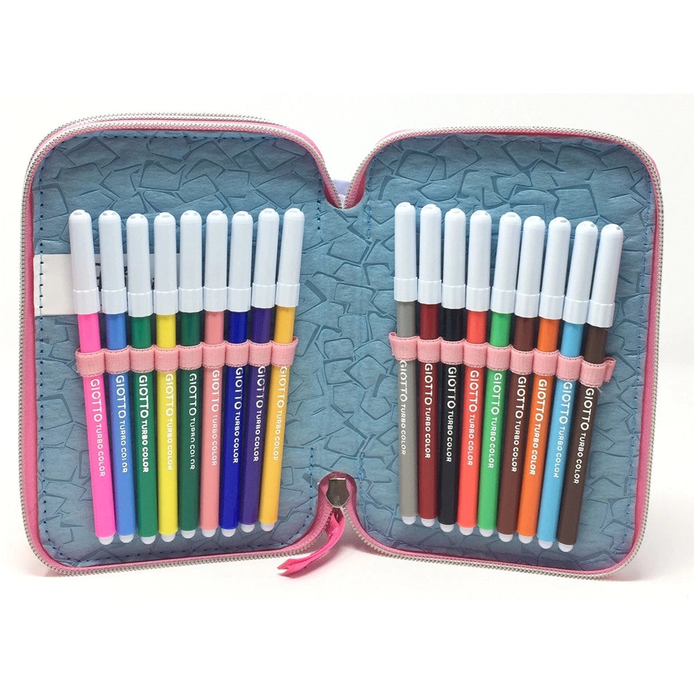 Trade Shop - Astuccio Scuola 3d Principesse Cenerentola Rapunzel Ariel Disney 3 Zip Cerniere -