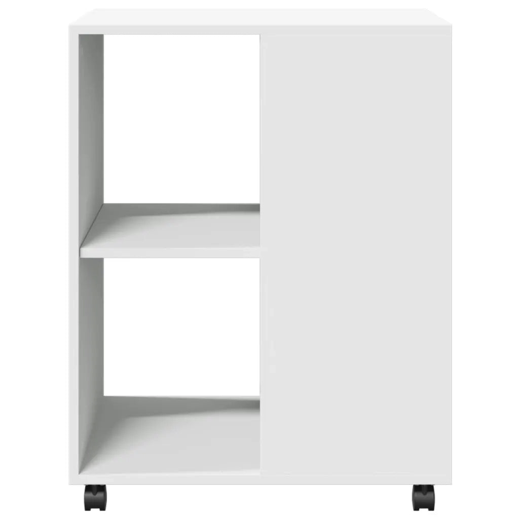 Tavolino con Ruote Bianco 55x60x78 cm in Truciolato