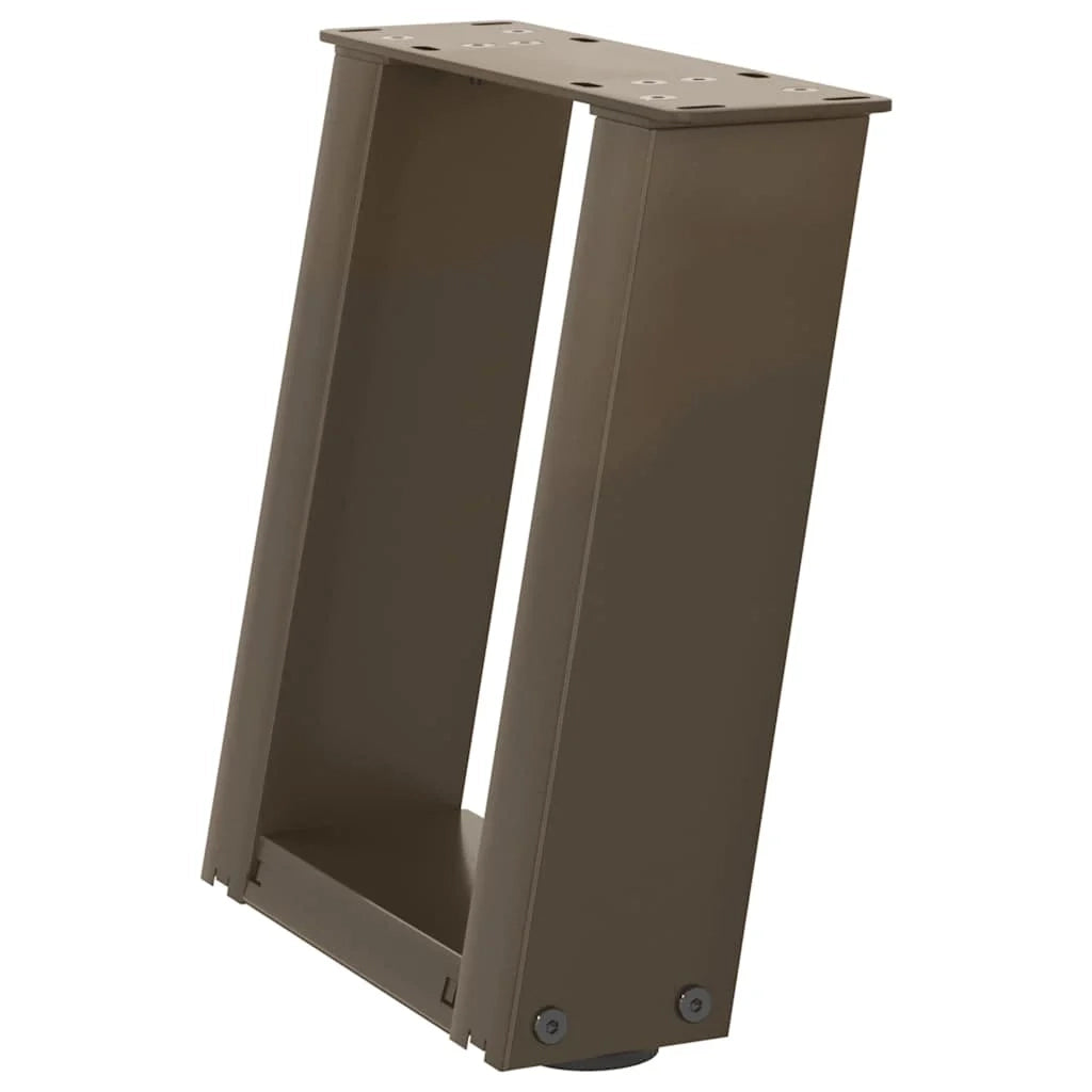 Set di 2 gambe per tavolino da caffè angolate a forma di U dal design moderno 30 x 30 cm con piedini livellatori in acciaio naturale 02_0057024