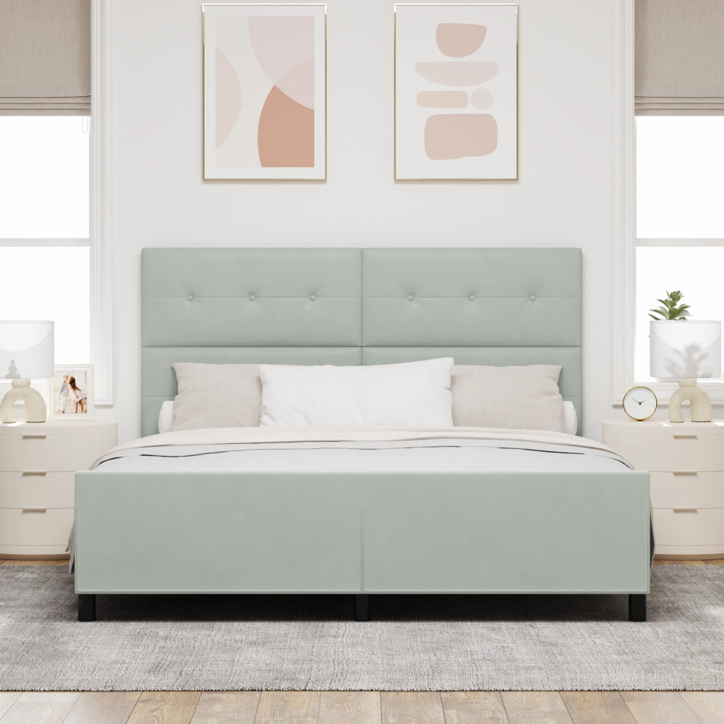 Struttura del letto Grigio chiaro 180x200 cm Velluto