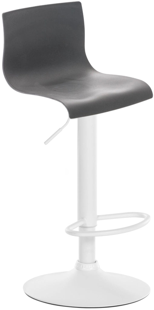Sgabello Hover in polipropilene e metallo grigio,Metallo bianco opaco