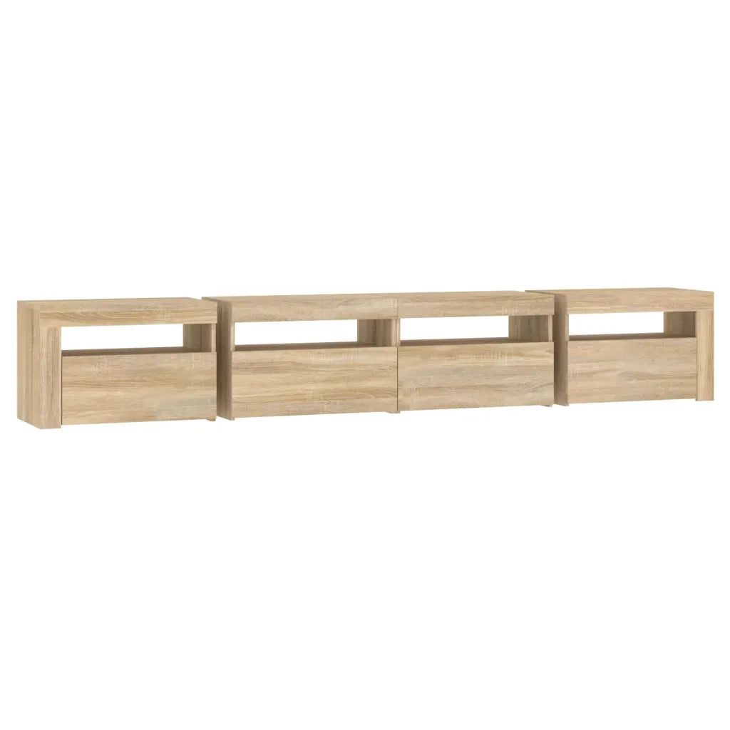 Mobile Porta TV con Luci LED Rovere Sonoma 240x35x40 cm cod mxl 12745