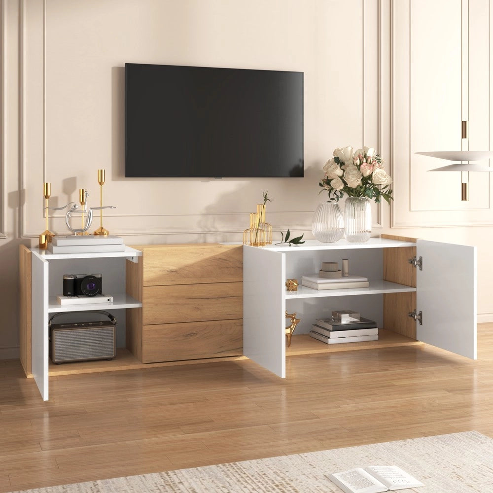 Mobile TV a Parete o a Terra ¨C Xylo ¨C Bianco e Legno
