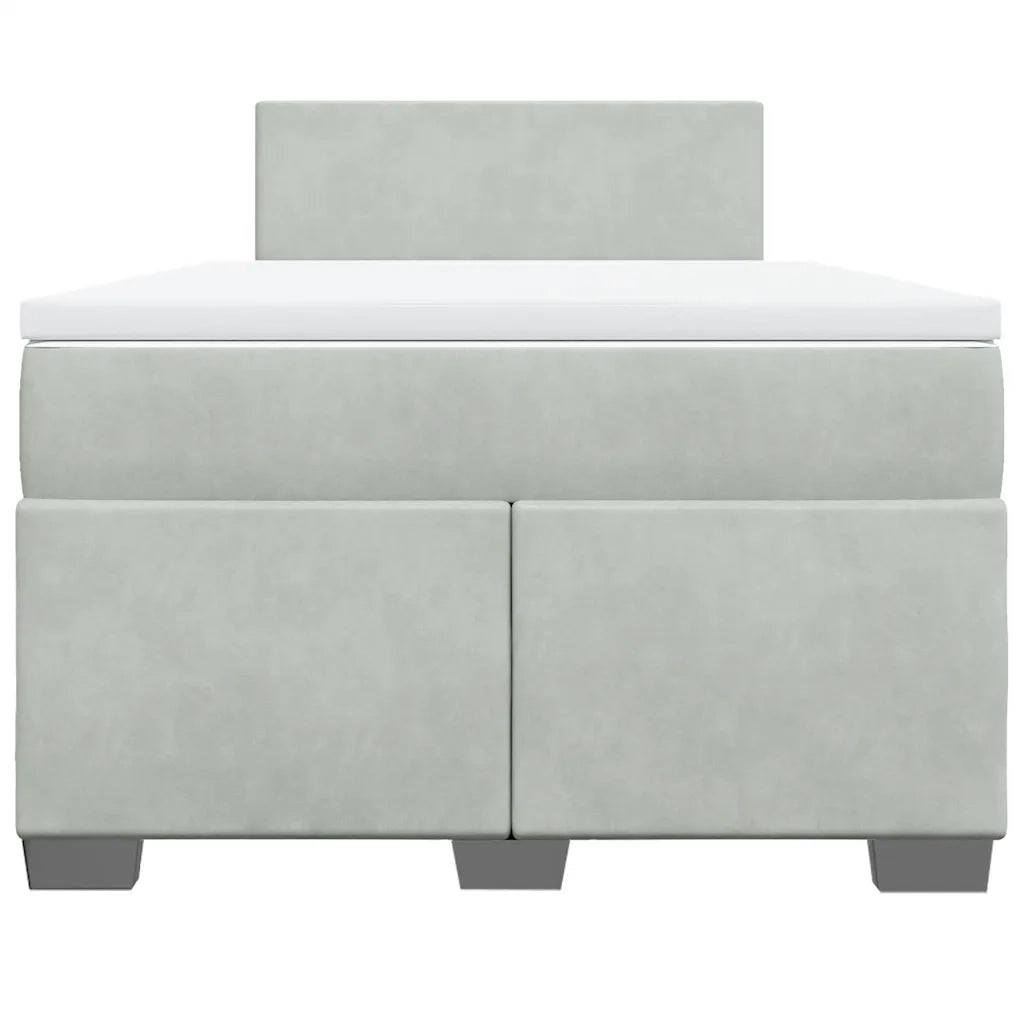 Giroletto a Molle con Materasso Grigio Chiaro 120x200cm Velluto