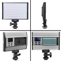 LED Niova 150 Bi Color Luce fotografica per video con batteria inclusa, lampada on-camera 15 W, temperatura colore regolabile 3200-566 K, dimmerabile