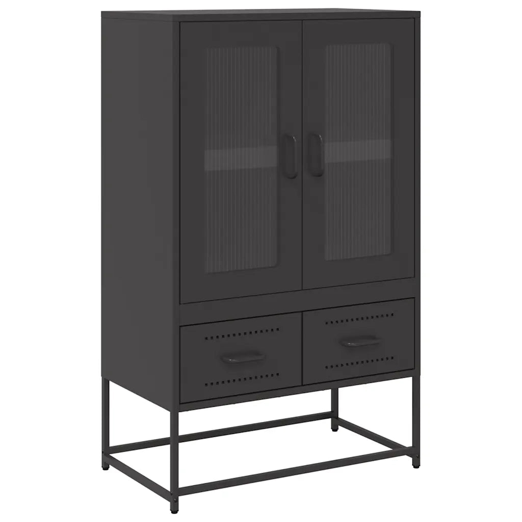 Credenza | Madia | Buffet da pranzo | Armadio da pranzo Nera 68x39x111,5 cm Acciaio