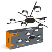 Plafoniera nera moderna 70cm 6xGX53 LED 9W calda Videx