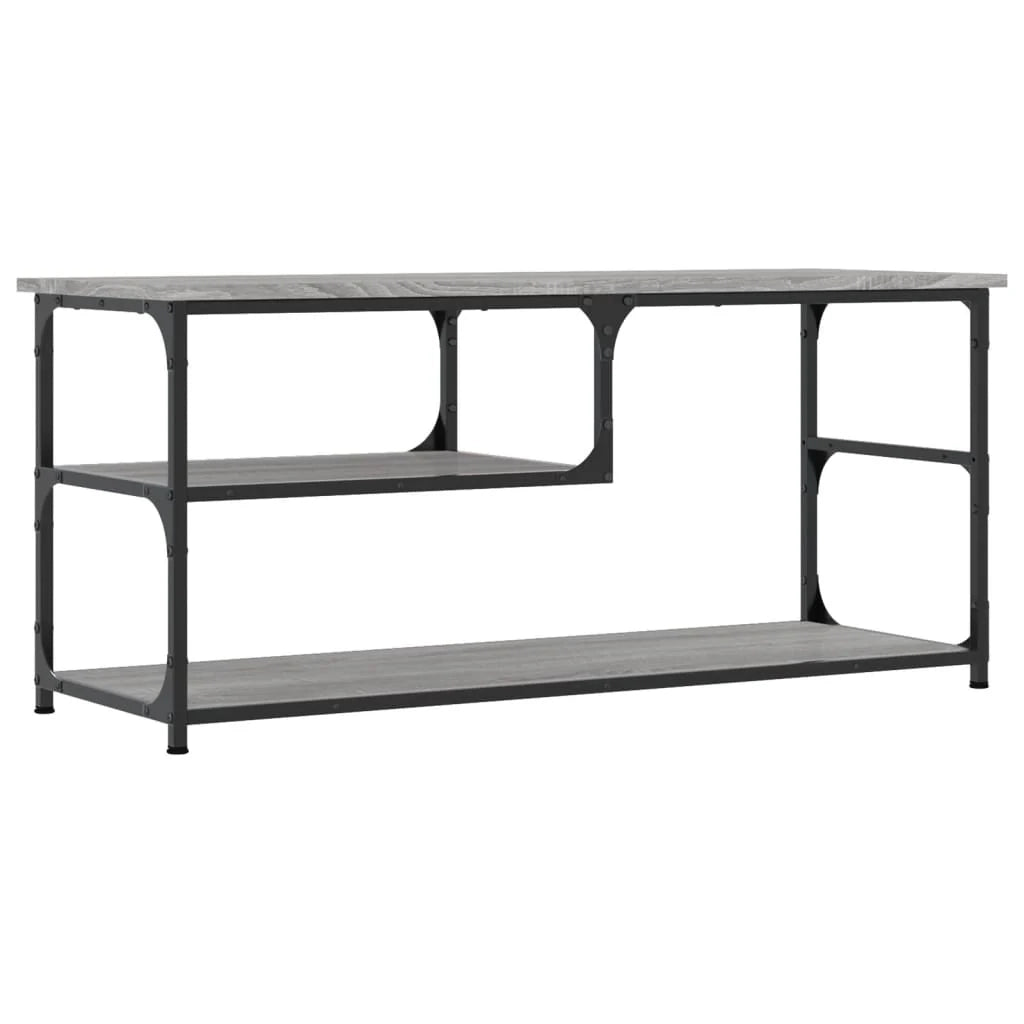 Mobile TV multimediale mensola per TV credenza per TV sala da pranzo soggiorno camera da letto Sonoma 103 x 38 x 46,5 cm legno ingegnerizzato e acciaio grigio 02_0028371