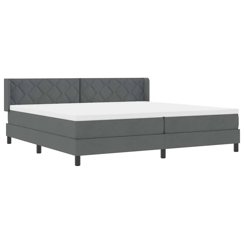 Letto a molle con materasso Grigio scuro 200 x 200 cm Tessuto 3341189