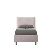 Letto singolo senza rete imbottito 80x190 microfibra glicine Appia
