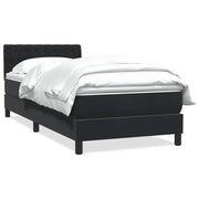Letto singolo | Letto per adulti | Giroletto a Molle con Materasso Nero 90x210 cm in Velluto