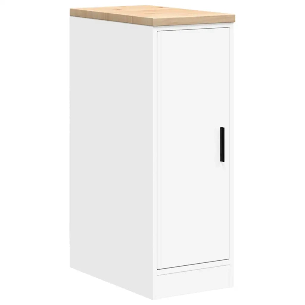 Armadietto da Garage Bianco 30x51x85 cm Legno Massello di Pino CFW3205159