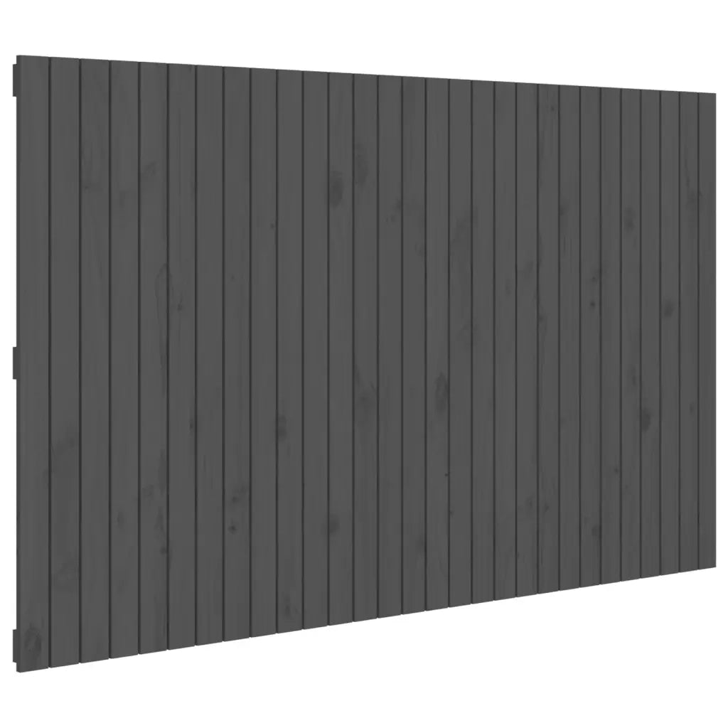 Testiera | Testata da Parete Grigia 185x3x110cm in Legno Massello di Pino