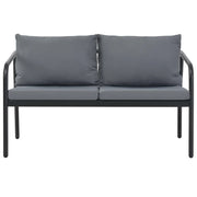 Divano da Giardino a 2 Posti con Cuscini Grigio in Alluminio 44699