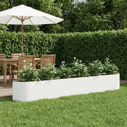 Letto rialzato da giardino Bianco 300 x 40 x 40 cm Acciaio 8011727