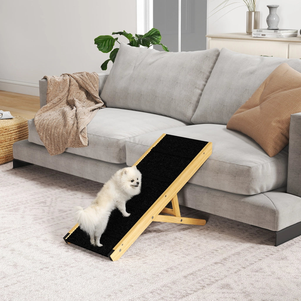 Rampa per Cani Pieghevole in Legno ¨C Zephmum ¨C Naturale 83.5x35x47.5 cm