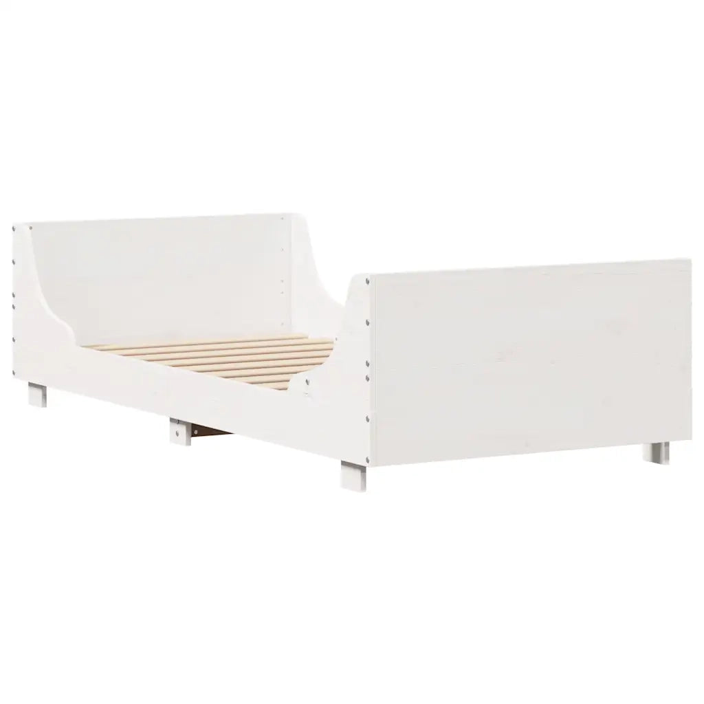 Letto senza Materasso Bianco 90x200 cm Legno Massello di Pino 3306469
