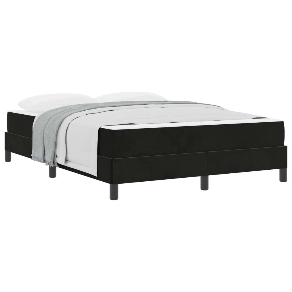 Letto a molle con materasso Nero 160 x 220 cm Tessuto