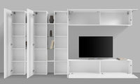 Parete Attrezzata Soggiorno 340x30x180 cm Maruska n°5 Bianco Lucido