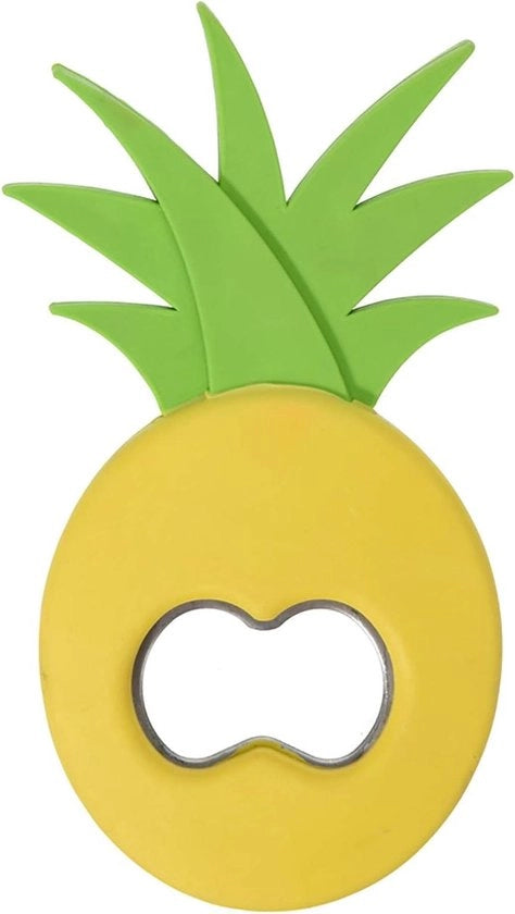 Apri-bottiglie in acciaio con rivestimento di silicio - ananas