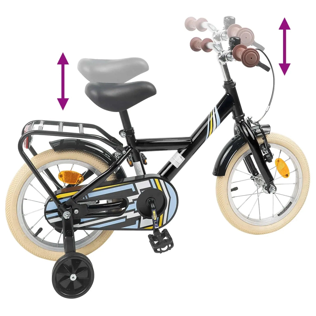 Bicicletta per Bambini 16 Pollici per bambini di 4-6 anni Nero 42009485