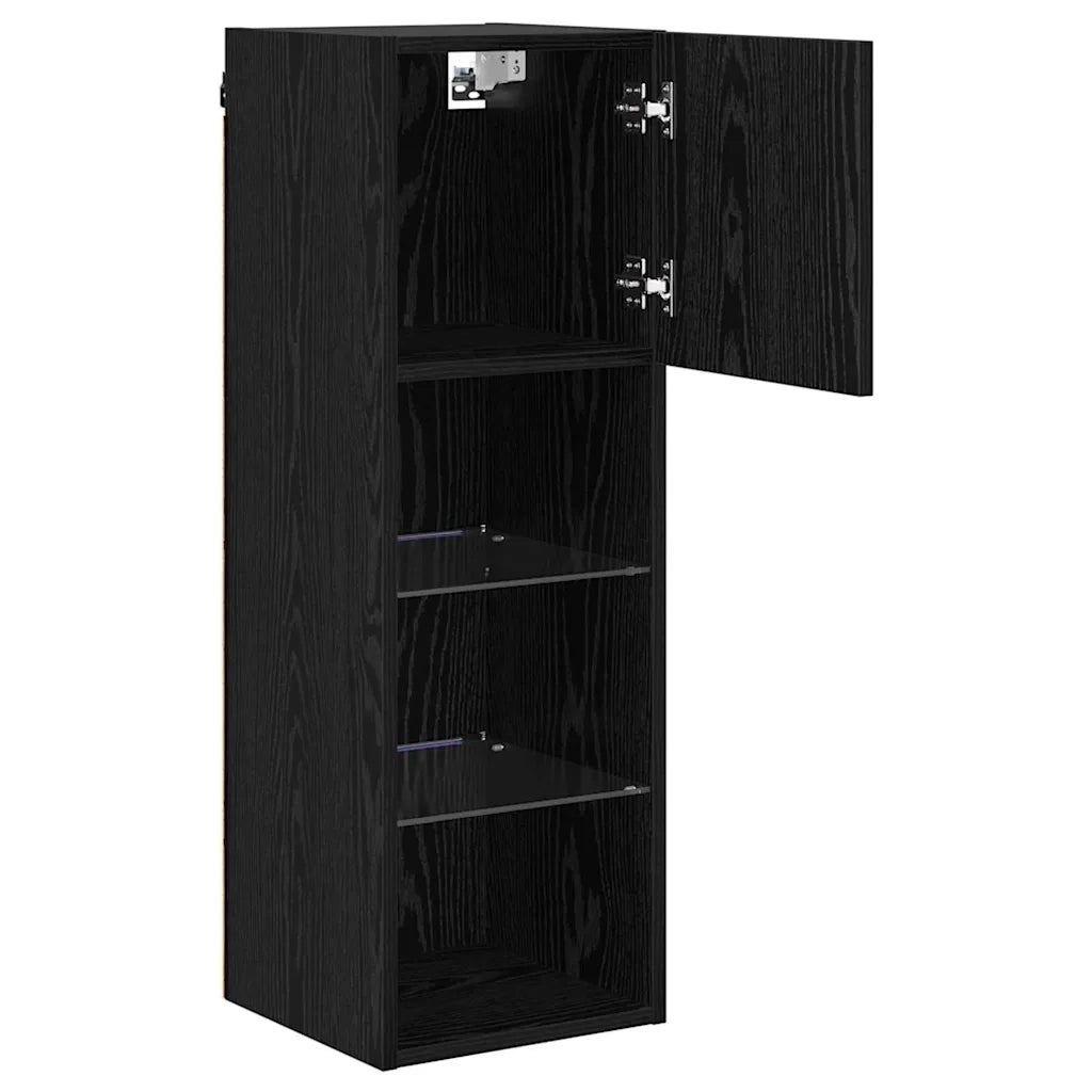 Mobile TV da parete-Mobile TV a Muro-Credenza TV Rovere Nero 30,5 x 30 x 90 cm 925522