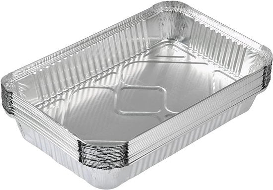 25 lekchiere in alluminio - lekchiere alluminio 32 x 21,5 cm - 2250 ml - contenitori rettangolari per alimenti - bacini di raccolta termoresistenti