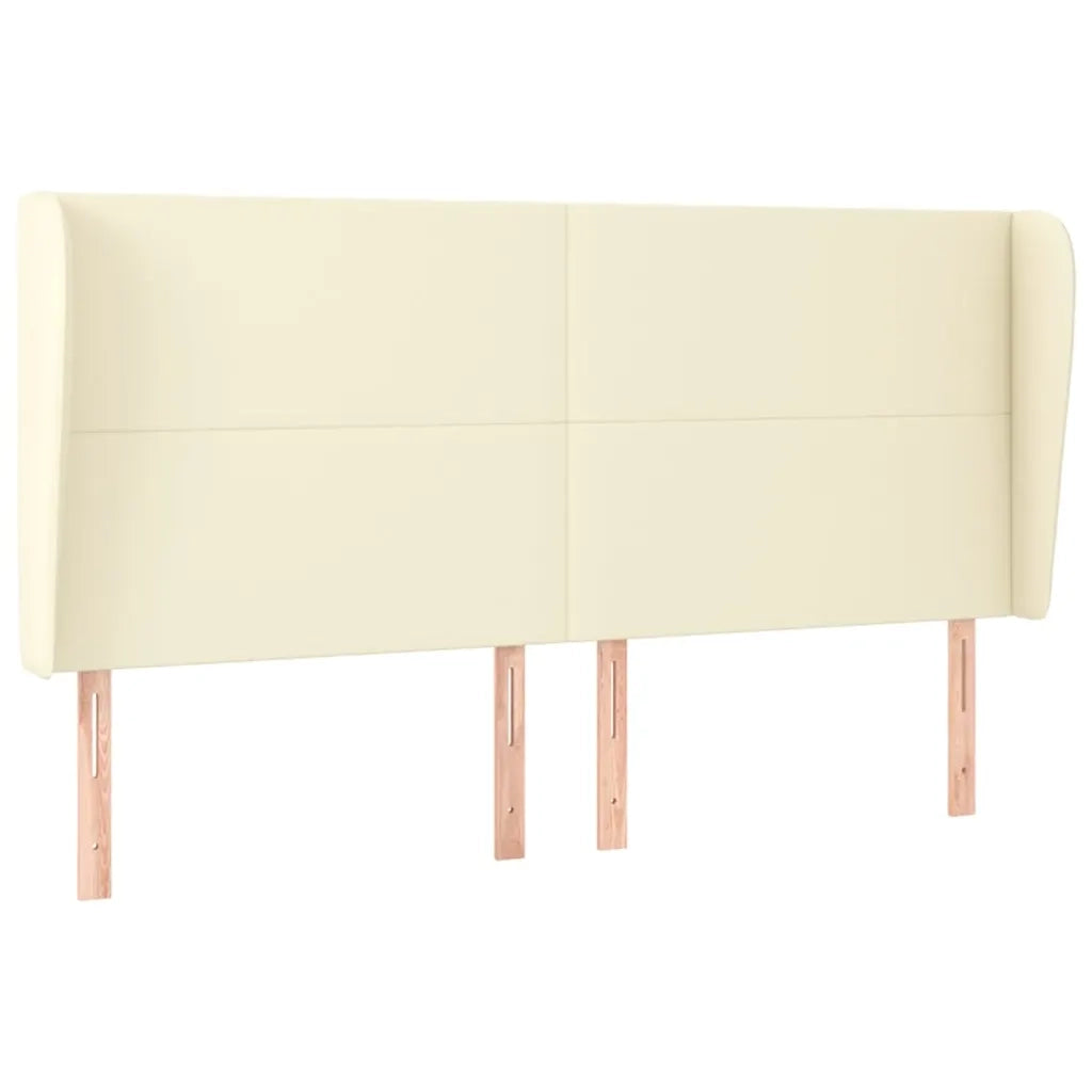 Testiera | Testata ad Orecchio Crema 163x23x118/128 cm in Similpelle