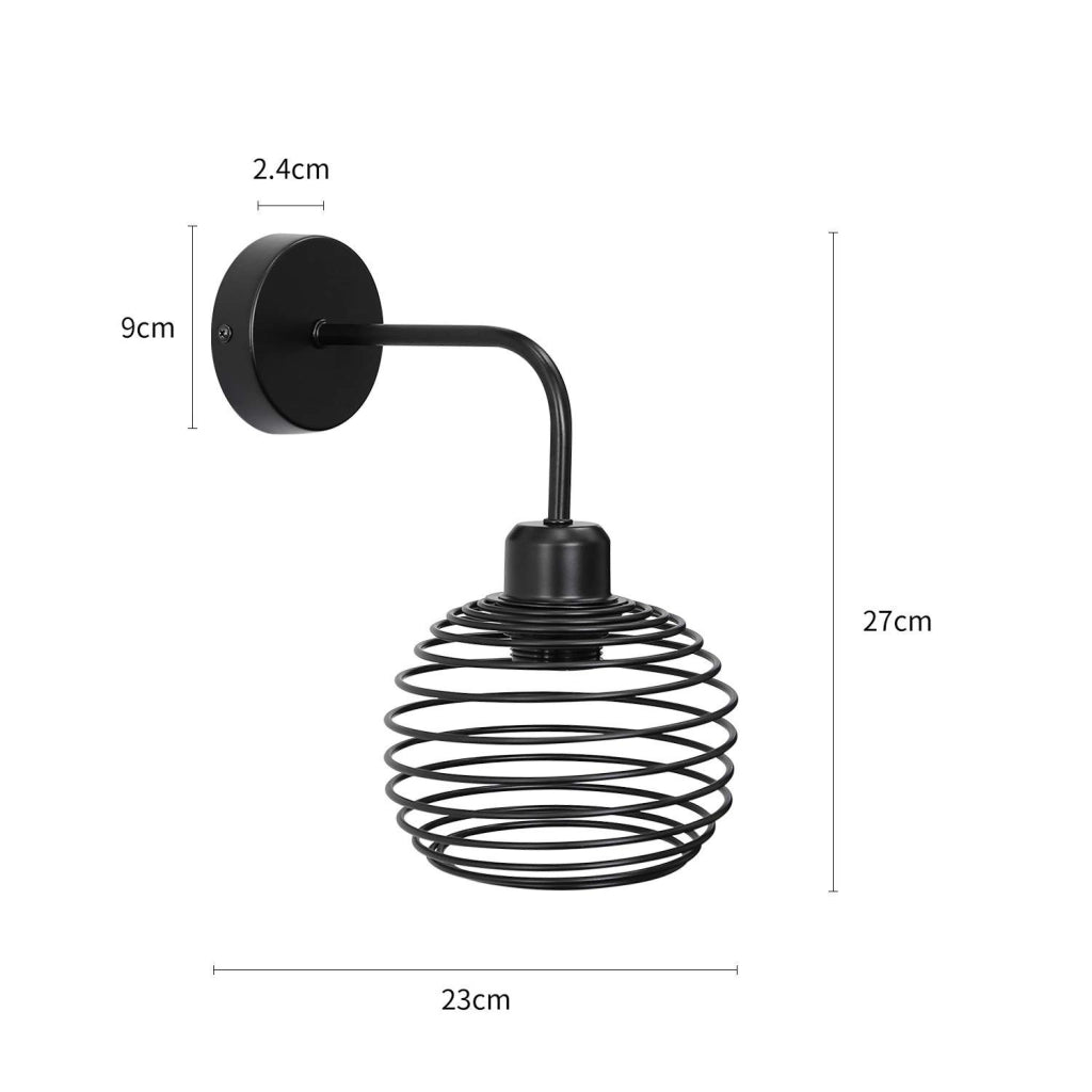 ZMH Lampada da Parete nera E27 corridoio camera sala pranzo soggiorno senza lampadine