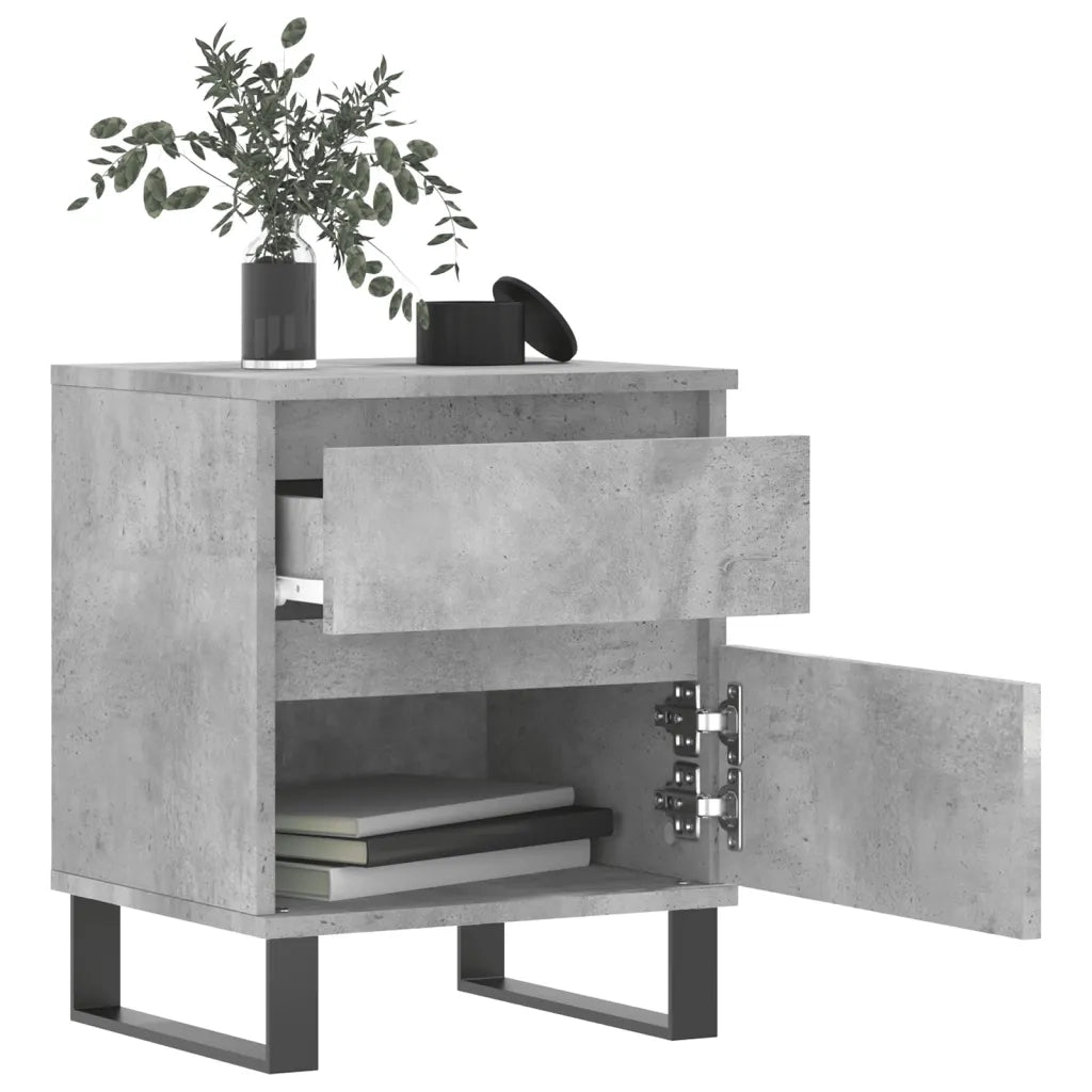 Comodini 2pz Grigio Cemento 40x35x50 cm in Legno Multistratocod mxl 102509