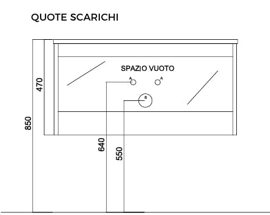 Composizione mobile bagno sospeso con cassetti cm 70 mod. TALIA - Rovere Nodi