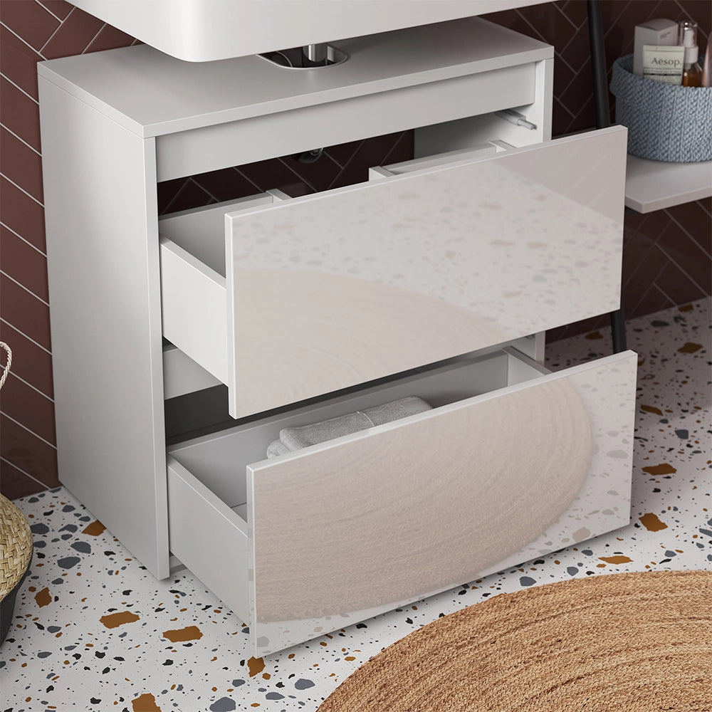 Set di mobili da bagno Majest Bianco lucido 2 parti Vicco