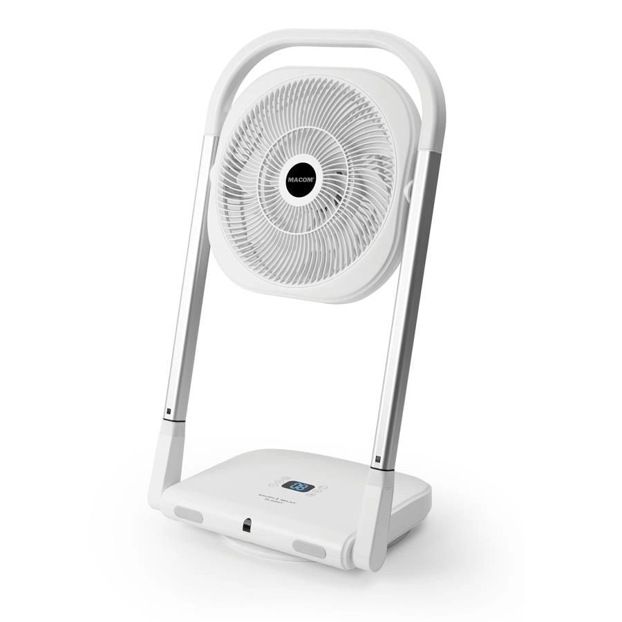 Macom 986 Slimmy Ventilatore a Piantana Pieghevole 9 Velocita' 13W Timer 8h Telecomando colore Bianco