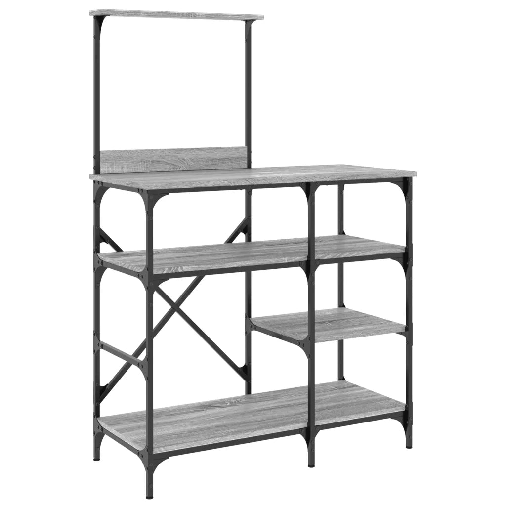 Mobile Cucina Grigio Sonoma 90x40x132 cm Multistrato e Metallo CFW5829809