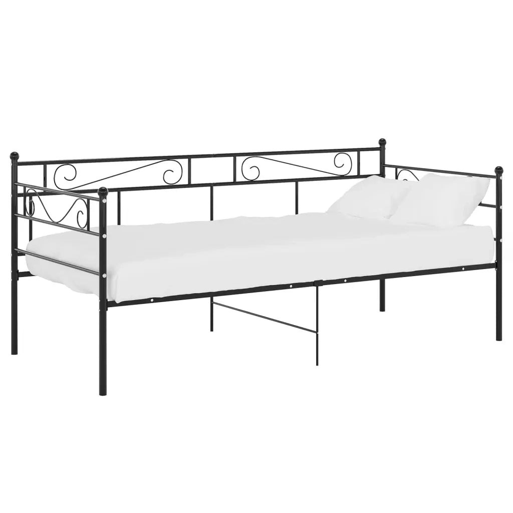 Divano Letto Telaio Nero in Metallo 90x200 cm 324767