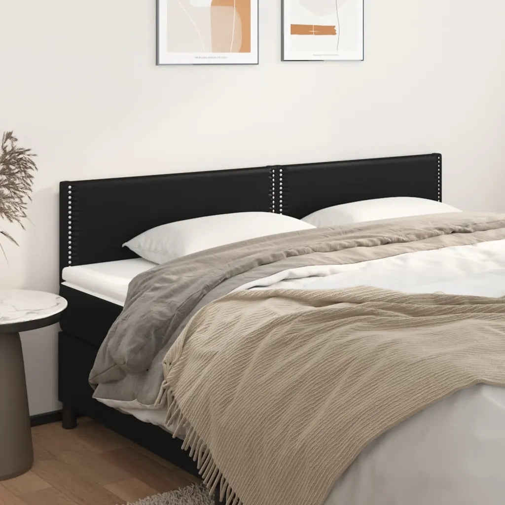 Testiera | Testata Nera 180x5x78/88 cm in Similpelle