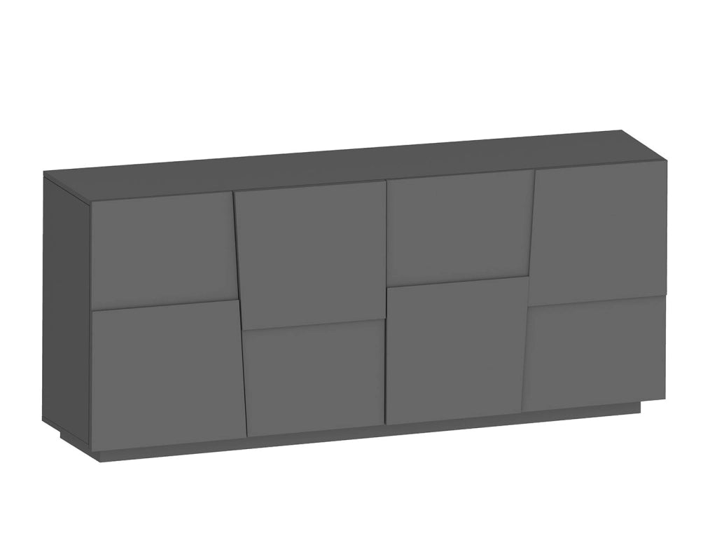 Credenza 4 Ante 200x44x86 cm Pongo 4A Grigio Antracite Opaco