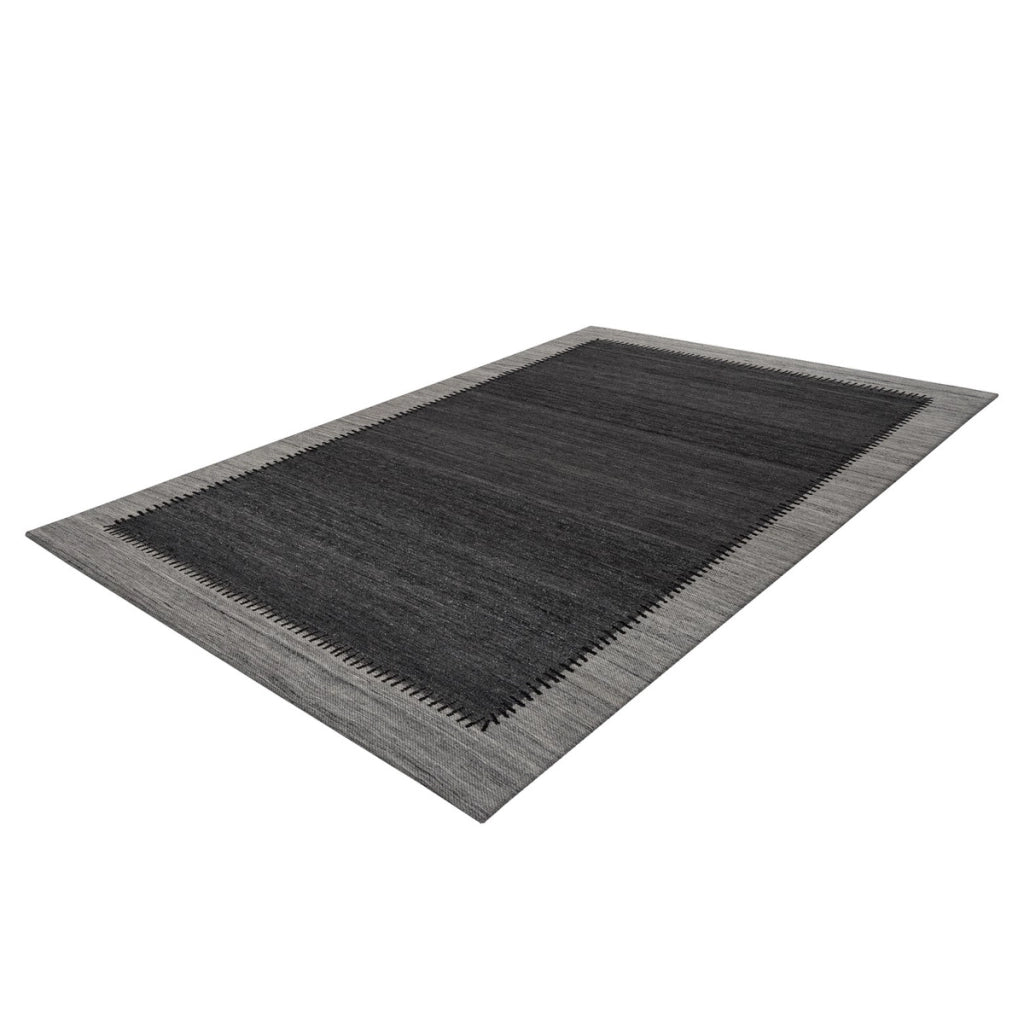 Tappeto Jacquard Phoenix 300 in Lana e Cotone Antracite